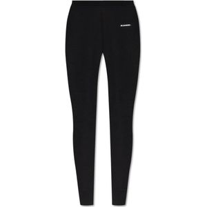 Jil Sander, Dames, Broeken, Zwart, Maat: L Wol,