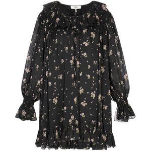 Chloé, Dames, Jurken, Zwart, Maat: XS Zijde,