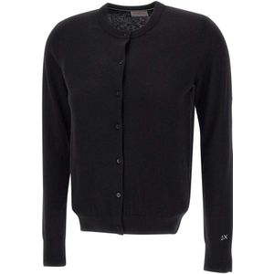 Sun68, Dames, Truien, Zwart, Maat: S Katoen,