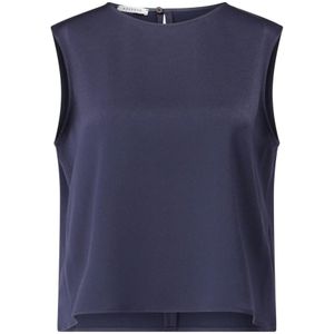 Rosso35, Dames, Tops, Blauw, Maat: L Satijn,