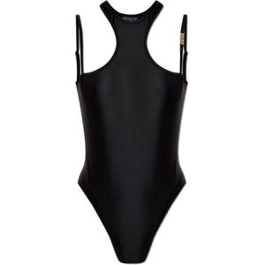 Versace Jeans Couture, Dames, Tops, Zwart, Maat: L Polyamide,