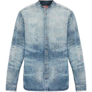 Diesel, Heren, Overhemden, Blauw, Maat: M Denim,