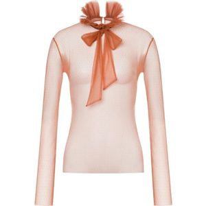 Philosophy di Lorenzo Serafini, Dames, Blouses & Shirts, Bruin, Maat: L Tulle,