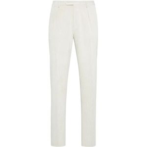 Boggi Milano, Heren, Broeken, Wit, Maat: XS Velours,
