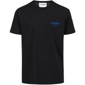 Iceberg, Heren, Tops, Zwart, Maat: M Katoen,