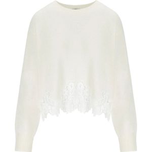 Twinset, Dames, Truien, Wit, Maat: S Polyamide,