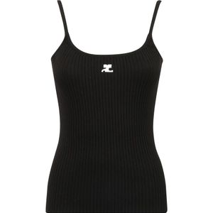 Courrèges, Dames, Tops, Zwart, Maat: L