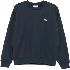 Maison Kitsuné, Dames, Sweatshirts & Hoodies, Blauw, Maat: L Katoen,