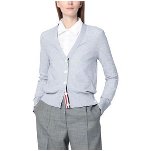 Thom Browne, Dames, Truien, Grijs, Maat: 2XS Katoen,