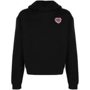 Moncler, Heren, Sweatshirts & Hoodies, Zwart, Maat: M Katoen,