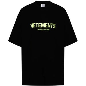 Vetements, Heren, Tops, Zwart, Maat: S Katoen,