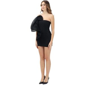Simona Corsellini, Dames, Jurken, Zwart, Maat: XS Polyamide,
