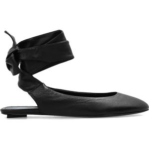 The Attico - Cloe - Ballerina's - Zwart - Leer