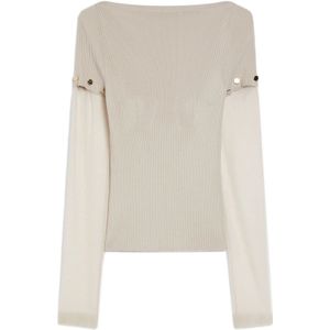 Sportmax, Dames, Truien, Beige, Maat: M Viscose,