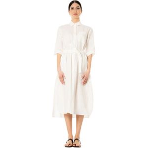 Maison Margiela, Dames, Jurken, Wit, Maat: L Linnen,