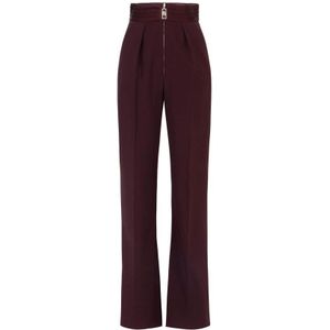 Elisabetta Franchi, Dames, Broeken, Rood, Maat: S Satijn,