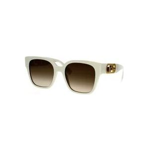 Glamoureuze vierkante zonnebril met Fendi-motief , White , Dames , Maat: 54 MM