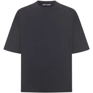 Palm Angels, Heren, Tops, Zwart, Maat: S Katoen,