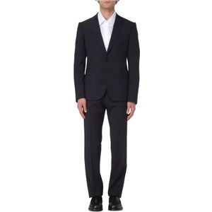 Emporio Armani, Heren, Pakken, Blauw, Maat: 2XL Tweed,