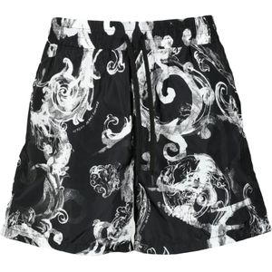 Versace Jeans Couture, Heren, Korte broeken, Zwart, Maat: XL Nylon,
