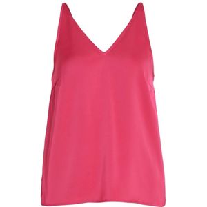 Vila - V-hals Tanktop - Fuchsia - Katoenmix