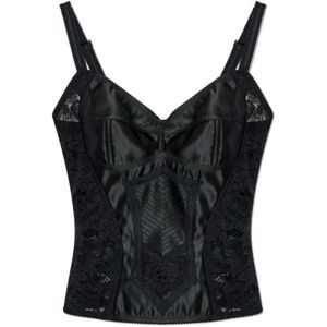Dolce & Gabbana, Dames, Tops, Zwart, Maat: XS Satijn,