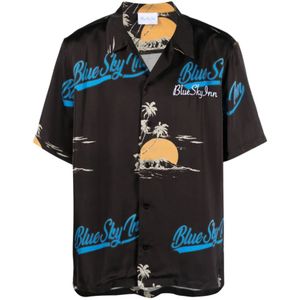 Blue Sky Inn, Heren, Overhemden, Zwart, Maat: S Viscose,
