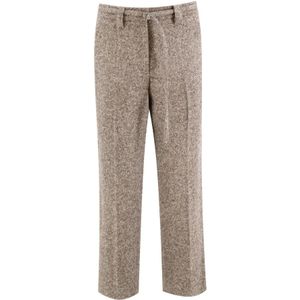 Brunello Cucinelli, Dames, Broeken, Bruin, Maat: XS Zijde,