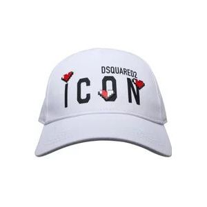 Dsquared2 Caps , White , Dames , Maat: ONE Size