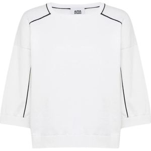 Alpha Studio, Dames, Truien, Wit, Maat: XS