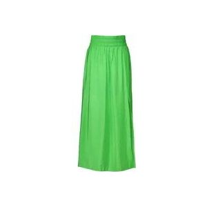 Dante 6 Elegante Maxi Rok met Zijsplit , Green , Dames , Maat: S