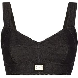 Dolce & Gabbana, Dames, Tops, Blauw, Maat: XS Katoen,