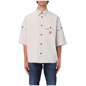 Emporio Armani, Heren, Overhemden, Grijs, Maat: XL