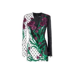 Balmain Korte geborduurde rozen en stippen jurk , Multicolor , Dames , Maat: XS