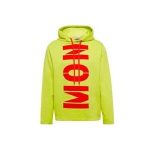 Moncler Groene Logo Hoodie voor Heren , Green , Heren , Maat: L