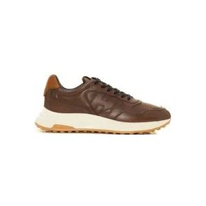 Hogan Hyperlight Leren sneakers met veters , Brown , Heren , Maat: 46 EU