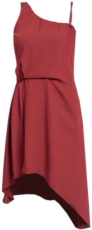 Patrizia Pepe - Asymmetrische Mini Jurk - Bordeauxrood - Polyester