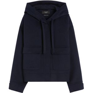 Weekend Max Mara, Dames, Sweatshirts & Hoodies, Blauw, Maat: M Wol,