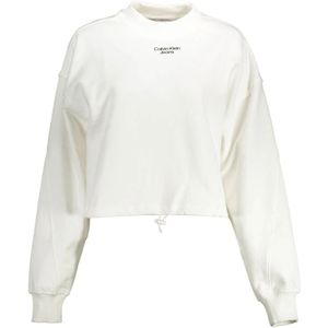 Calvin Klein, Dames, Sweatshirts & Hoodies, Wit, Maat: 2XL