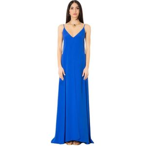 Simona Corsellini, Dames, Jurken, Blauw, Maat: M Zijde,