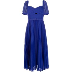 Self Portrait, Dames, Jurken, Blauw, Maat: 3XS Chiffon,