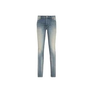 Balmain Faded Cotton Slim-Fit Jeans , Blue , Heren , Maat: W29