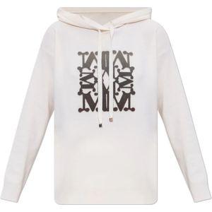 Max Mara, Dames, Sweatshirts & Hoodies, Wit, Maat: L Wol,