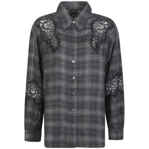 Pinko, Dames, Blouses & Shirts, Veelkleurig, Maat: S Leer,