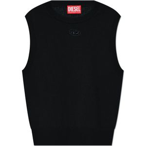 Diesel, Dames, Tops, Zwart, Maat: L Wol,