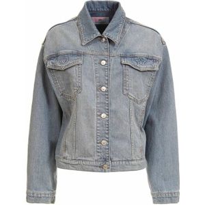 Chiara Ferragni Collection, Dames, Jassen, Blauw, Maat: 3XS Denim,