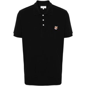 Maison Kitsuné, Heren, Tops, Zwart, Maat: M Piqué,