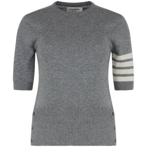 Thom Browne, Dames, Truien, Grijs, Maat: S Kasjmier,