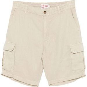 MC2 Saint Barth, Heren, Korte broeken, Beige, Maat: M Linnen,