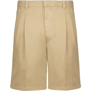 Prada, Heren, Korte broeken, Beige, Maat: M Katoen,